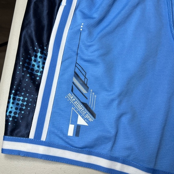 NWT Nike XL Blue Mesh Basketball Retro Camo Performance Shorts Athletic $65 - Picture 3 of 11